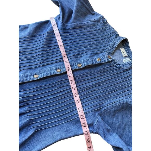 Vintage L.L Bean 100% Cotton Cottage Core Button Front Denim Dress - Picture 8 of 11